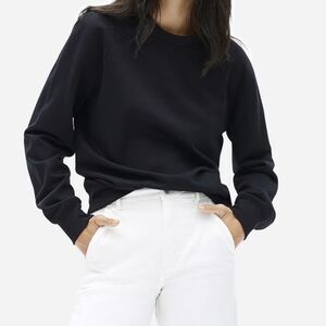 Everlane Unisex French Terry Crew Sweatshirt Black Size XXXS Sweater Oversized